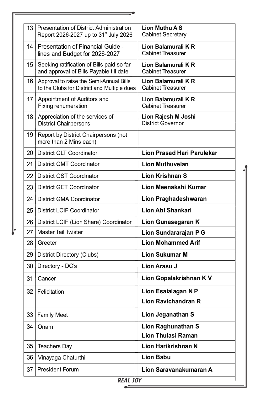 Notice - First Cabinet Meeting